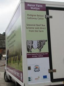 Belted Galloway Cow Van Graphic for Manor Farm Surrey